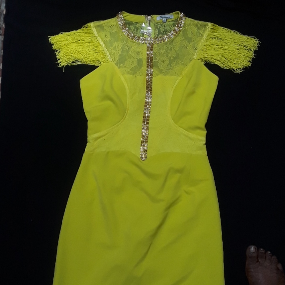 Neon lemon dress